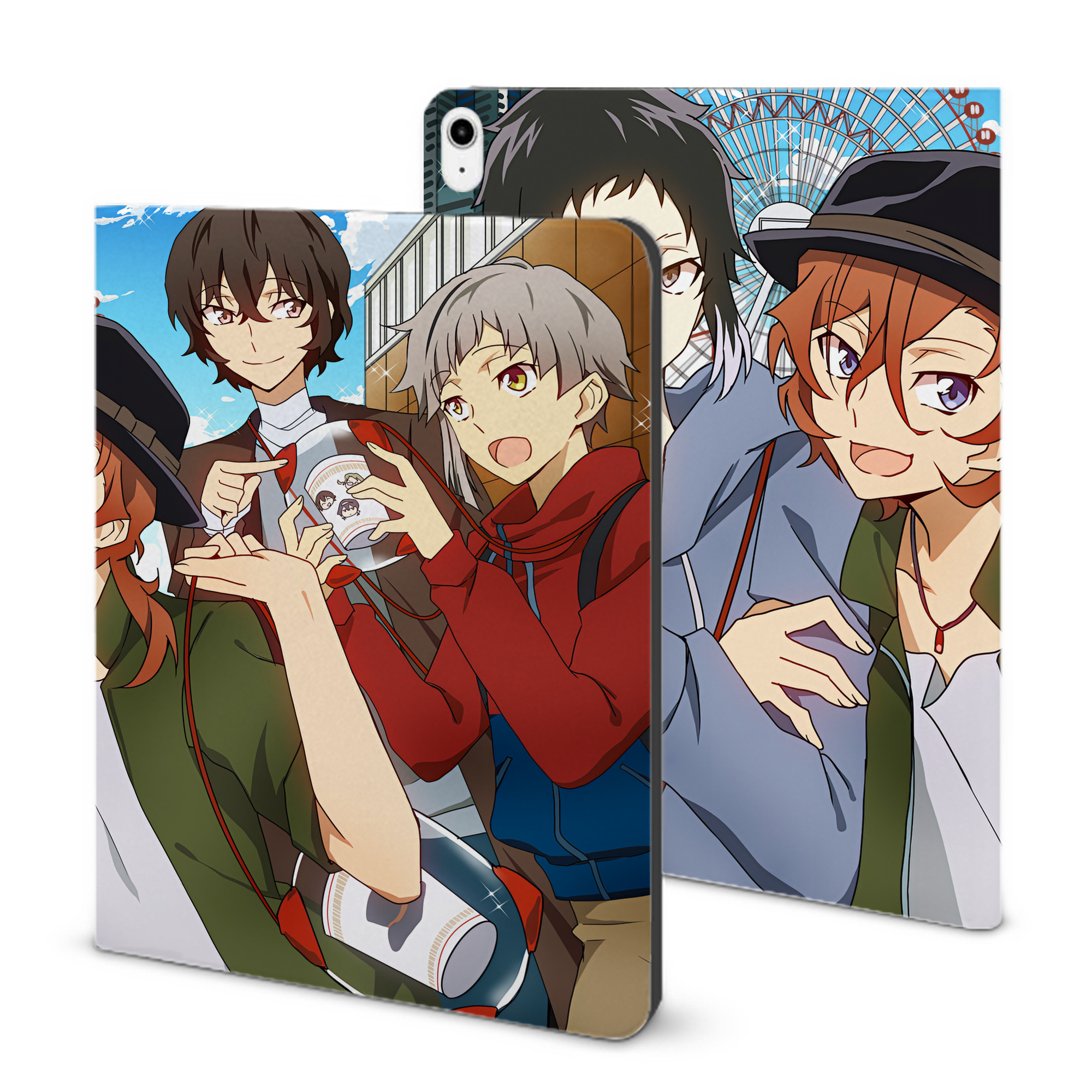 （画像用） 文豪ストレイドッグス Bungo Stray Dogs IPadケース ペンホルダー付き ブックスタイルデザイン